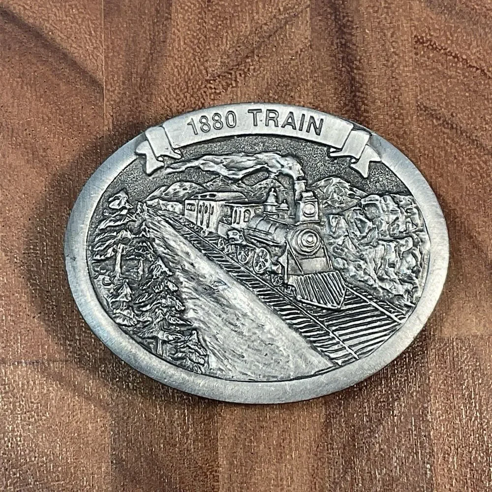 Black Hills Central Railroad “1880 Train” Belt Buckle Pewter USA Train 1990s